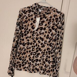 Calvin Klein Animal Print Long Sleeve Top